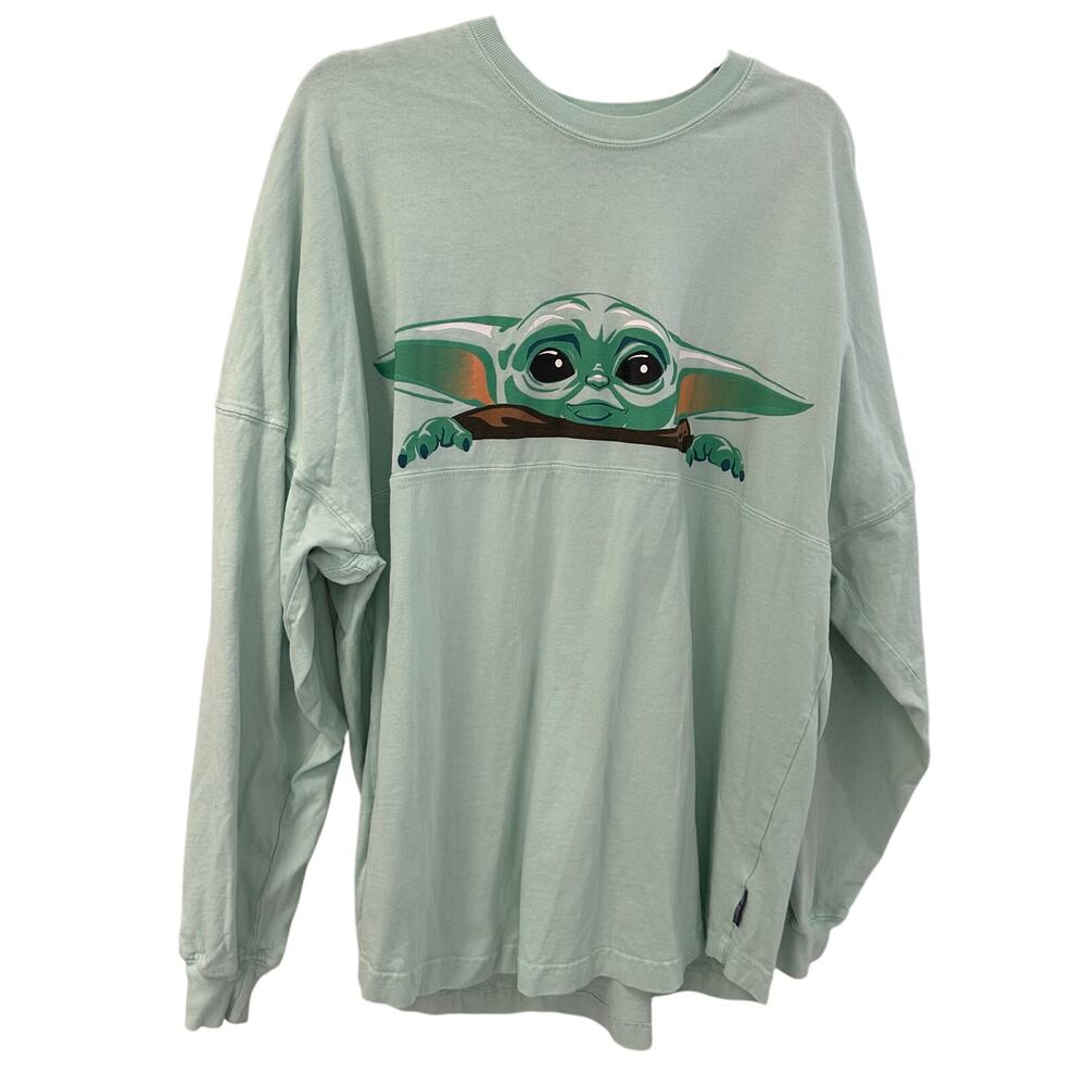 Star Wars Mandalorian Spirit Jersey Large Green Disney Resort Long Sleeve
